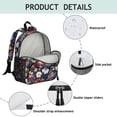 thumbnail image 3 of Romantic Floral Students Backpack - Bright Rose and Peony Pattern with Sturdy Construction, Water-Resistant Oxford Fabric School Bag for Students, 3 of 3