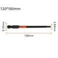 thumbnail image 1 of MYG 1PC 100mm 1/4 inch Hex Head Drill Bit Magnetic Torx Screwdriver Bits T10-T40, 1 of 4