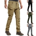 thumbnail image 6 of qucoqpe Men's Plus Size Cargo Sweatpants Trendy Fleece Lined Joggers Thermal Waterproof Winter Work Pants Multi-Pocket Outdoor Hiking Tropusers, 6 of 6