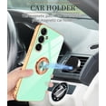 thumbnail image 5 of for Cyan Samsung Galaxy S23 FE Case with Ring Holder Kickstand [with Magnetic] Soft TPU Bumper, Glitter Gold Electroplated Cover Full Camera Protective Phone Case for Galaxy S23 FE 2023, 5 of 12