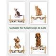 thumbnail image 4 of Cuencos elevados para perros, cuencos elevados ajustables con soporte para perros y gatos de tamaño pequeño, comedero para perros de bambú duradero con 2 acero inoxidable, 4 of 5
