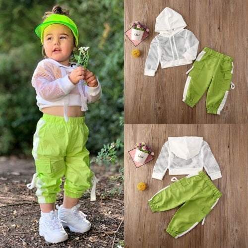 US 2Pcs Newborn Kids Baby Girl Boy Fox Hooded Tops Pants Autumn Outfits Clothes 