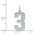thumbnail image 2 of Sterling Silver Silver/Rhodium-Plated Polished Number 3 Charm (24 X 10) Made In United States qpl03, 2 of 2