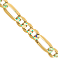 thumbnail image 2 of 10K Solid Yellow Gold 4.75mm Figaro Link Chain Necklace, 2 of 4