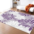thumbnail image 1 of White Grey Chrysanthemum Flower Area Rug 3x4ft Purple Floral Living Room Rugs, Indoor Non-Slip Kids Rugs, Machine Washable Breathable Durable Carpet for Bedroom Front Entrance Floor Decor, 1 of 1