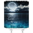 thumbnail image 2 of JOOCAR Full Moon Ocean Clouds Star Sky Dreamy Navy shower Curtain Polyester 72 x 72 inch with Hooks, 2 of 7