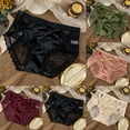 thumbnail image 5 of Satin Silky Knickers Sexy Brief Women Underwear Lace See Though Panties Seamless, 5 of 11