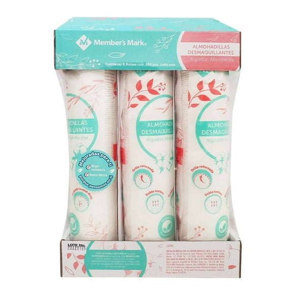 Almohadillas Multiusos 600 Piezas, Algodón Doble Textura Biodegradables, Grabado Lemon Drop