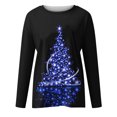 thumbnail image 4 of Camisas casuales de manga larga para mujer, suéter, túnica suelta, blusa con cuello redondo y estampado de árbol de Navidad Fridja fhghd1761, 4 of 4