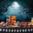 thumbnail image 4 of Lápidas sepulcrales de Halloween, noche oscura y luna de Gistome, 2,1 x 1,5 m, 4 of 7