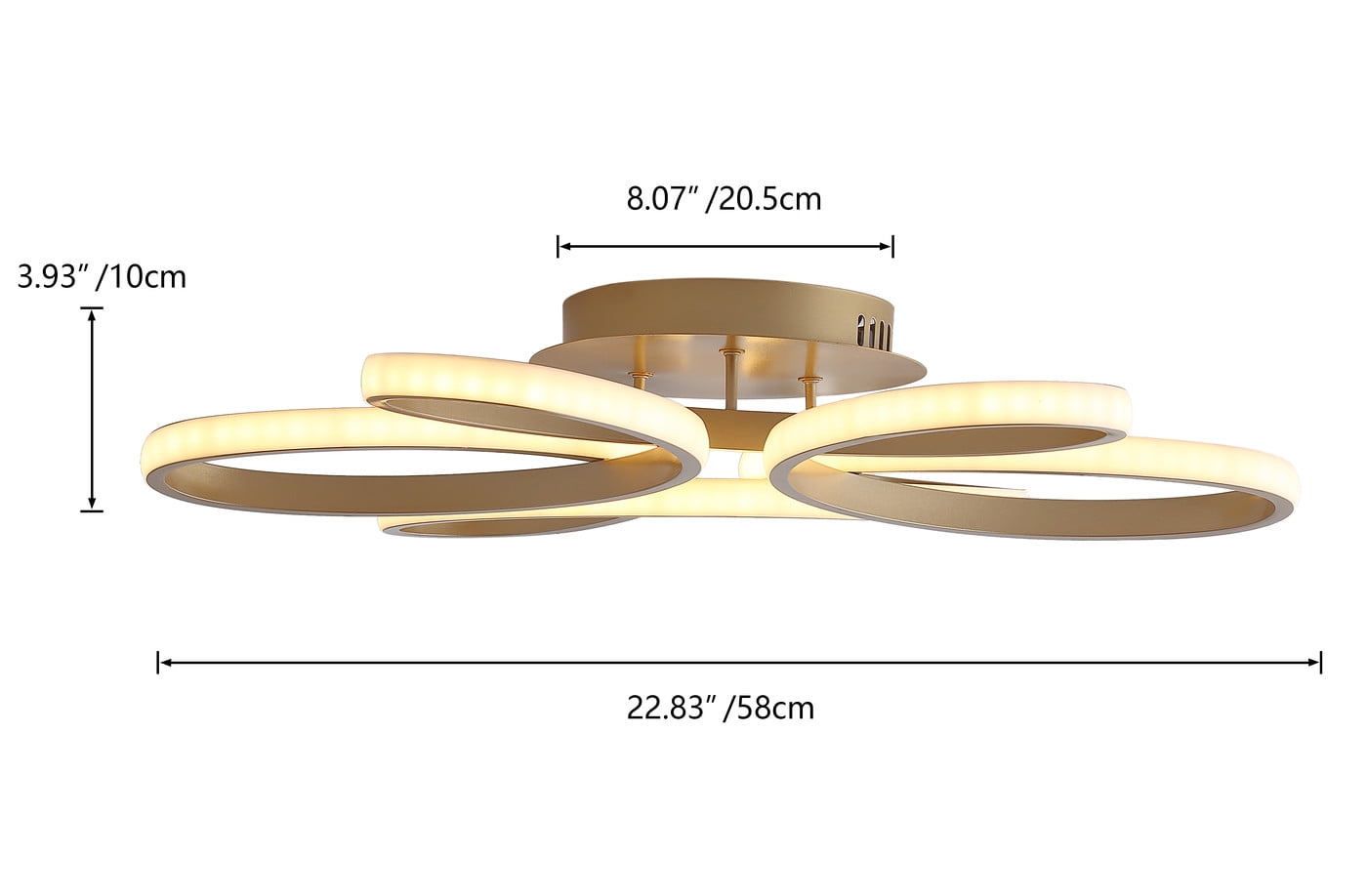 Aiwen Modern LED Flush Mount Ceiling Lamp Geometric Novelty Light Fixture Gold