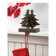 Sullivans Tree with Bell Metal Stocking Holder 7"H Brown