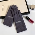 thumbnail image 1 of Guantes de terciopelo cálidos para invierno, resistentes al viento y al frío, con forro térmico aislante y compatibles con pantallas táctiles, diseño elegante en negro, para actividades al, 1 of 2