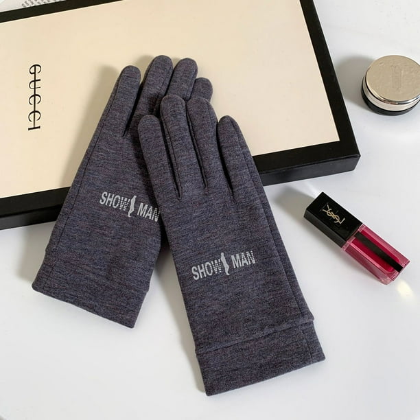 Guantes de terciopelo cálidos para invierno, resistentes al viento y al frío, con forro térmico aislante y compatibles con pantallas táctiles, diseño elegante en negro, para actividades al