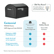 Architectural Mailboxes Centennial Post Mount Mailbox, Black, Extra Large