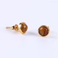thumbnail image 1 of Women Gold Color Ear Piercing Stone Bead Onyx Black Crystal Earring, 1 of 6