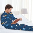 thumbnail image 6 of Naloa Colorful Ocean Shark Men’s Pajamas Set - Long Sleeve Button Down Sleep Shirt and Pajama Bottoms Sleepwear Set-XX-Large, 6 of 7