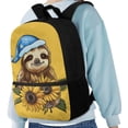 thumbnail image 4 of Yuyamidu Sunflower Sloth Bookbag for Kids Cute Yellow Backpack for School Girls School Bags 10-12 Years Old Elementary School Backpacks with Padded Shoulder Straps, 4 of 6