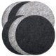 thumbnail image 1 of Juego De 6 Manteles Individuales Reversibles De Fieltro De Dos Colores, Redondos, Con Costura De Bordes (Negro/Gris), 1 of 3