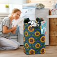 thumbnail image 5 of Yayeee Freestanding Laundry Hamper with Handle Collapsible Large Storage Basket for Clothes, Blue Art Sunflowers, 5 of 7