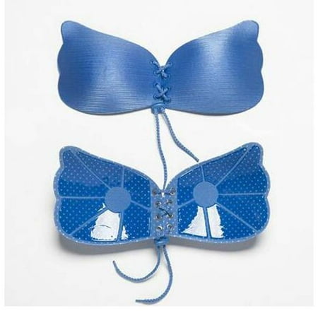 Silicon Bra Strapless Self Adhesive Push Up Bra Silicon Bra Inserts Blue (C) FREE Eyeglass Pouch by Juniper s Secret