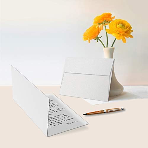 Greeting Cards Set - 5 x 7 Blank White Cardstock and Envelopes Perfect for Business, Invitations, Bridal Shower, Birthday, Interoffice, Invitation Letter, Weddings and All Occasion – Bulk Set of 50