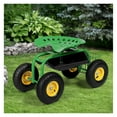 thumbnail image 7 of IRONMAX Garden Cart with Seat, Heavy Duty Gardening Work Stools w/Height Adjustable Seat & 10’’ Large Wheels, Rolling Garden Scooter for Outdoor Lawn Yard Planting Green, 7 of 7