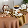 thumbnail image 5 of Table Runner 120 Inches Long, Orange Black Striped Cotton Linen Table Runners Non-Slip Durable Dresser Scarves for Table Party Dinner Holiday Home Decor, 1 Pack, 5 of 5