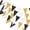 Black White Gold, variant on Triangle Flag Bunting Banner, 3 Pack Vintage Style Pennant Banner for Wedding, Baby Shower, Event & Party Supplies 45pcs Flags (Navy Blue Gold Beige)