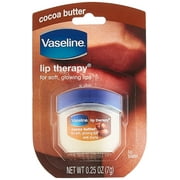 Vaseline Cocoa Butter Lip Therapy for Soft, Glowing Lips, 0.25oz Each