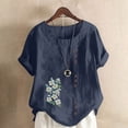 thumbnail image 3 of Túnica de Manga Corta Tops para las Mujeres Océano Pescado Impreso Blusa, Ropa Casual Ver Botón Arriba Camiseta, 3 of 4