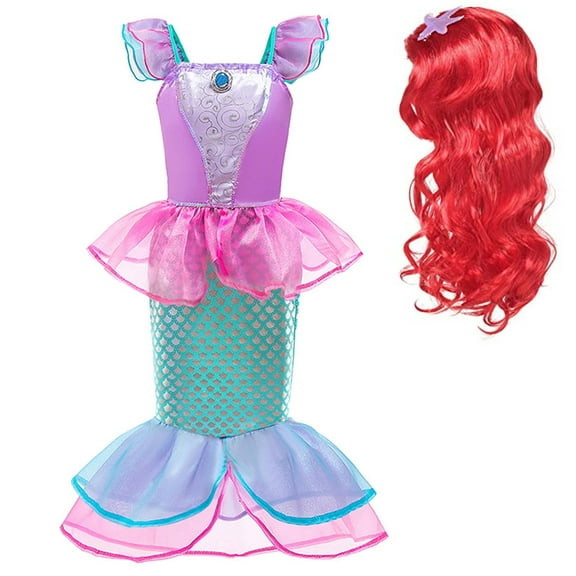 Girls Princess Mermaid Costume Cosplay Party Dress