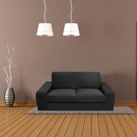 Moluckfu 1Pc Black Sofa Slipcover Stretch Elastic Sofa Protector Cover
