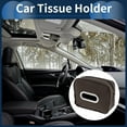 thumbnail image 2 of Unique Bargains Car Tissue Holder Car Tissue Box Organizer Nappa Leather 6.89"x5.12"x2.76" Brown 1 Pc, 2 of 6