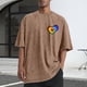 thumbnail image 2 of RKSTN Men's Valentine's Day T Shirts Oversized Crewneck Cotton Valentine Print Short Sleeves Shirts Tops Mens Casual Solid Round Neck Sport Washed Distressed T-Shirt Loose Comfy Tee Shirts Blouses, 2 of 6