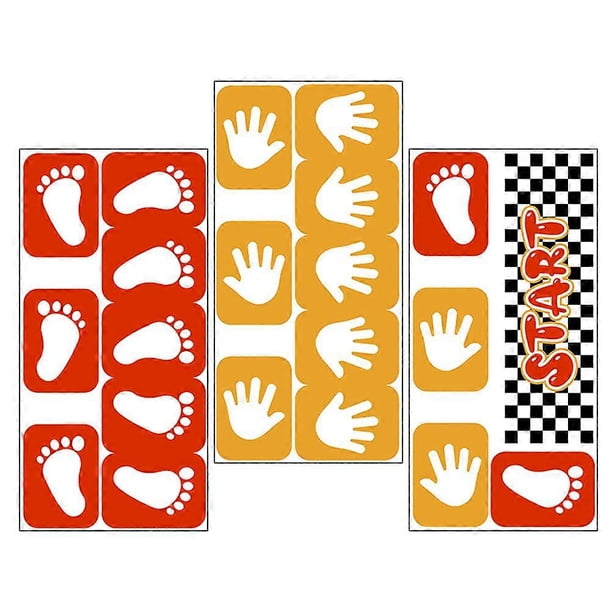 1 Set Handprint Footprint Floor Sticker Game DIY Art Decal Ground Corridor Wallpaper