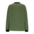 thumbnail image 5 of MingM Womens Blouses Long Sleeve V Neck T Shirts Casual Oversized Color Block Tops Fall Fashion Clothes,Army Green,S, 5 of 6