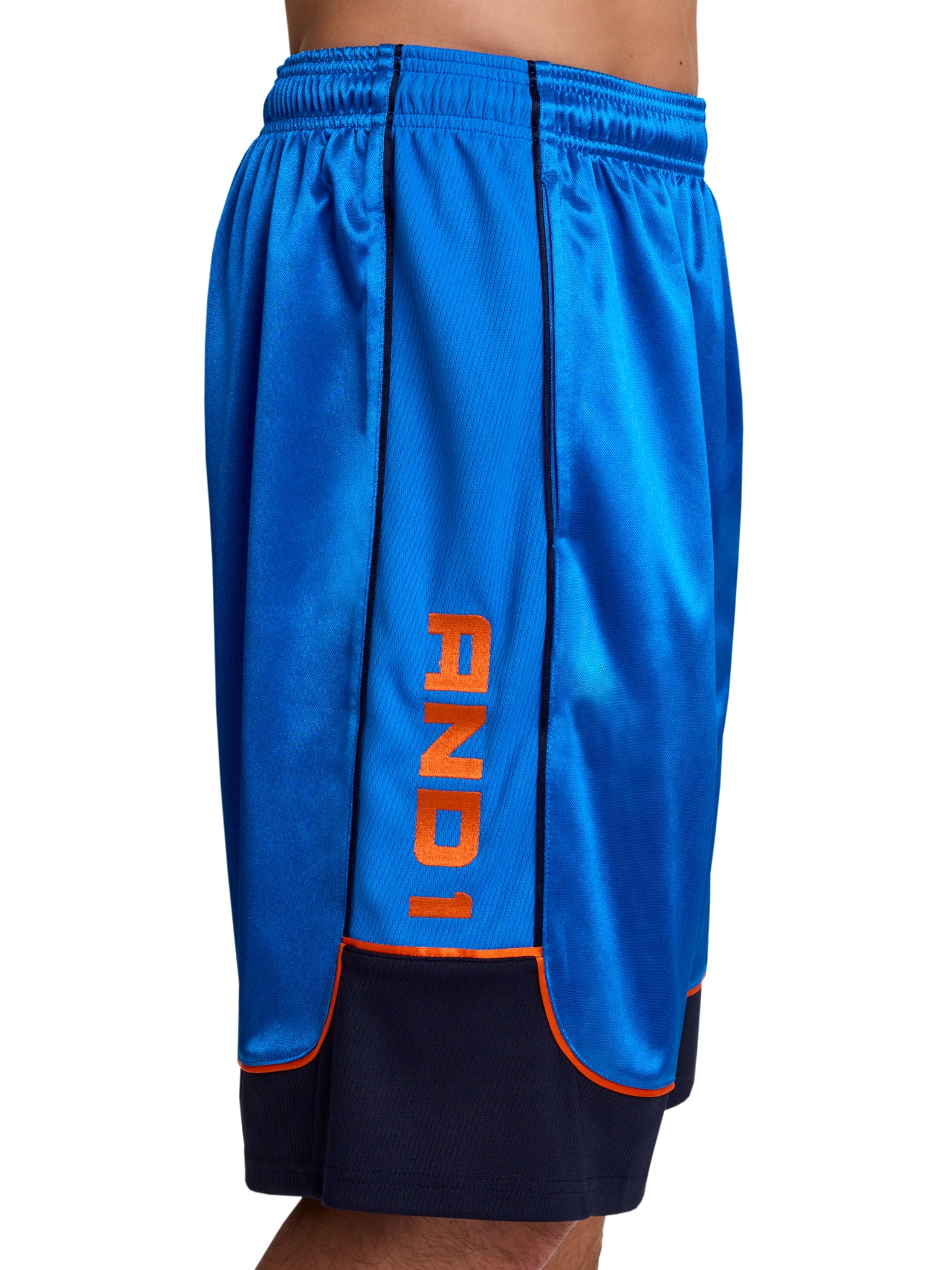 AND1 Men's and Big Men's All Court Colorblock Short, 11" inseam, up to Size 5XL