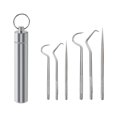 thumbnail image 1 of Juego de palillos de dientes portátiles, palillos de dientes reutilizables de acero inoxidable con soporte para picnic y acampada al aire libre, 1 of 5