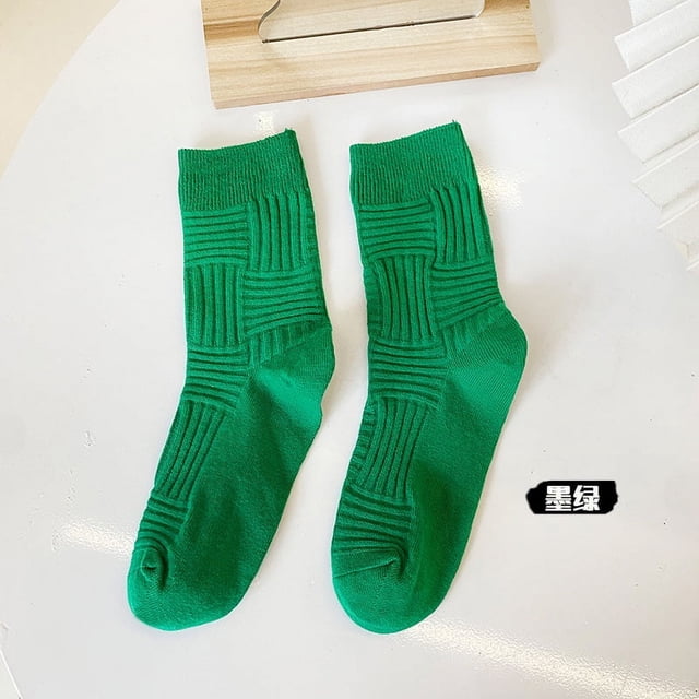 Nvzi 6 pairs of Womens Cotton Crew Socks, Thin Soft Comfort Breathable Dress Socks, Above Ankle Crew Socks for Business, Casual,Athletic Sock (Dark Green)
