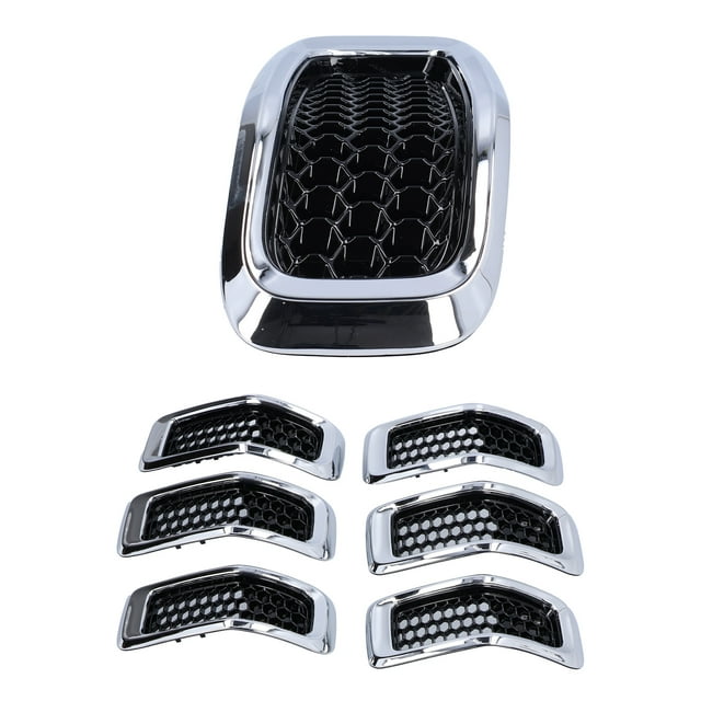 Garniture d'Insert de Gril, 7pcs Inserts de Calandre avant Insert de Calandre pour Jeep Gril Insert de Grille