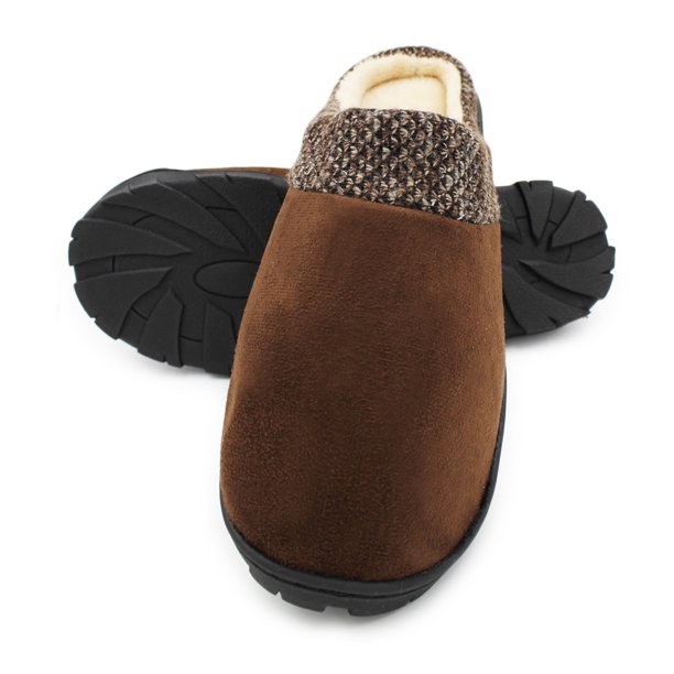 SLM SLM Men's Slipper anti Skid Fleece Fur Lined House Shoe Warm