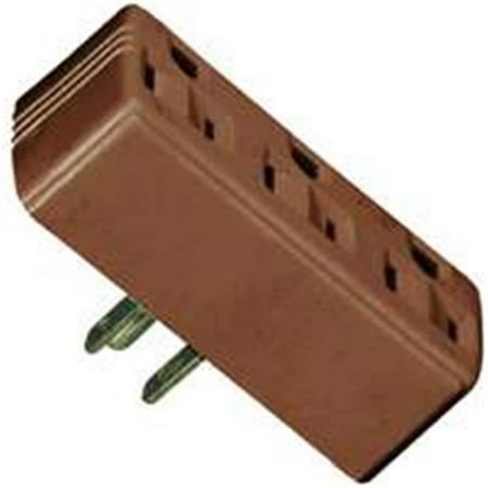 Electric Outlet Wiring Eaton Wiring Devices 1147B-BOX Grounded Outlet Adapter, 15 A, 2-Pole, 3-Outlet, Brown ()