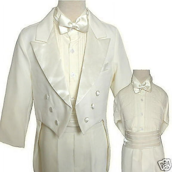 Boy Wedding Prom Musical Recital Formal Party Tuxedo Suit Ivory sz 14,16,18, 20