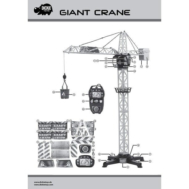 Dickie Toys Giant Crane - Grue électrique télécommandée - pour