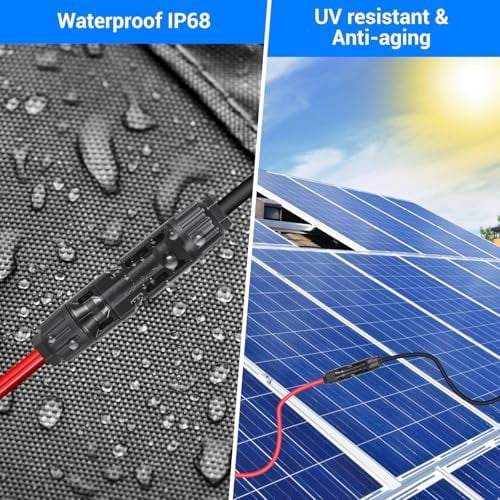 50 Pairs Solar Panel Connector Kit IP68 Waterproof Solar Connectors MC4 Connectors 1000V 30A Solar Cable Connectors with A Durable Nylon Bag$$Garden & Patio