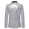 thumbnail image 3 of Christmas Casual Aoochasliy Mens Coats Outerwear Fall Trendy Personality Sequins Casual Suit Jacket, 3 of 3