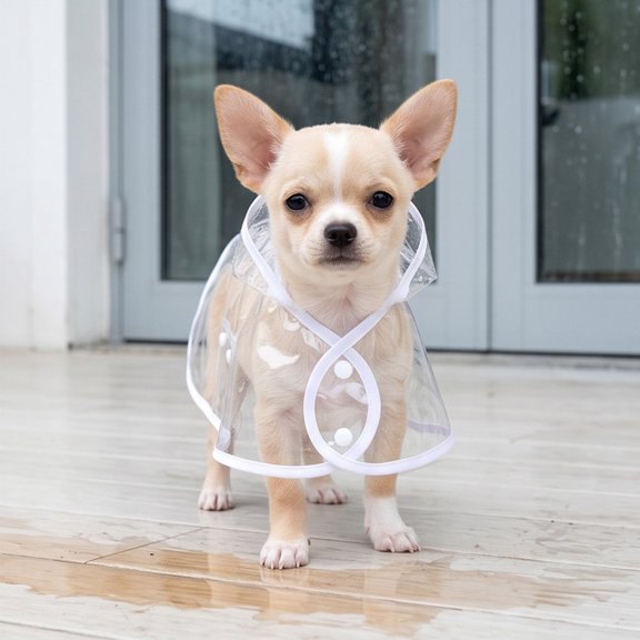 Neoargh Clear Waterproof Raincoat, Light‑Weight Rain Protection Jacket for Multi‑Size Pets Outdoor Walk