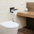 thumbnail image 2 of Uxcell Toilet Paper Holder with Phone Accessories Shelf Aluminum Alloy Black, 2 of 7
