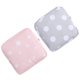 thumbnail image 4 of Bolsa portátil para guardar toallas sanitarias, 2 unidades, monedero con cremallera, gran capacidad, para viajes al aire libre y oficina - Lunares grises y hojas rosas, 4 of 5